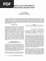Download SWOT Analysis From a Resource-Based View by capatul14 SN91320578 doc pdf