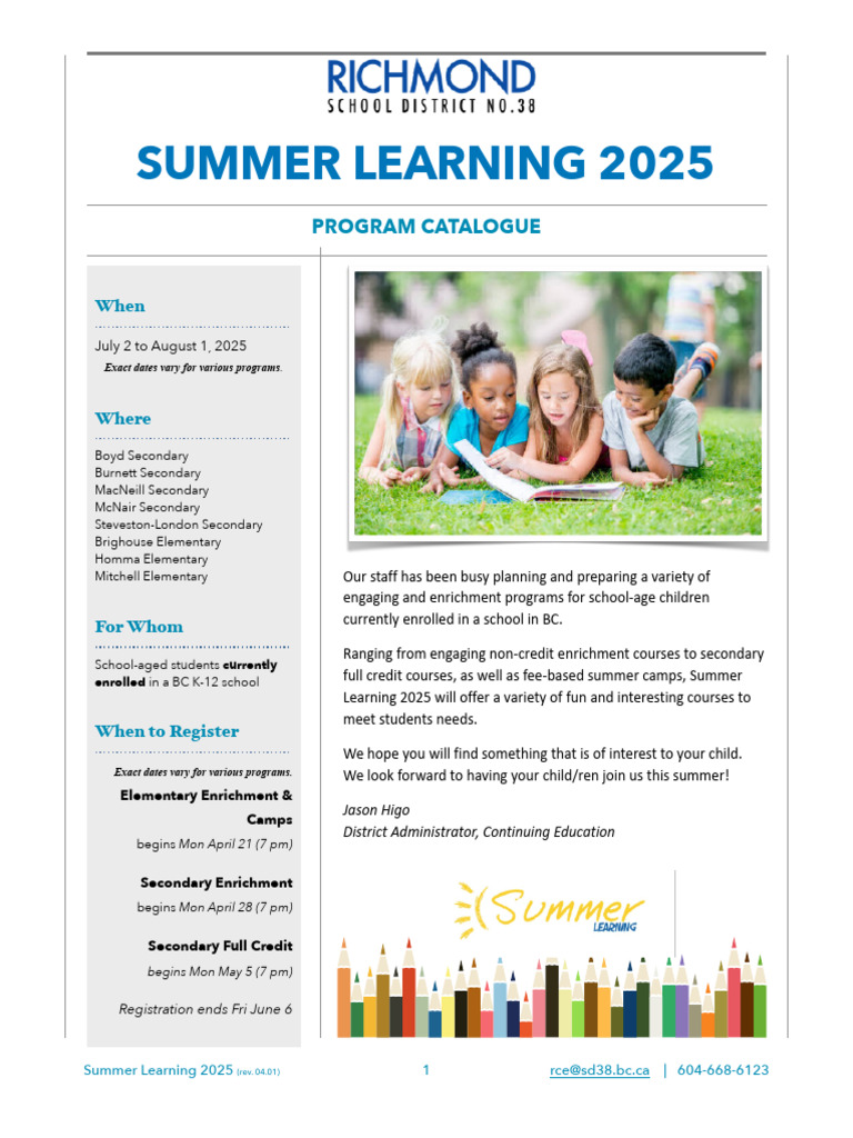 Summer Learning Programs 2025 BC | PDF | Musical Instruments | Receipt