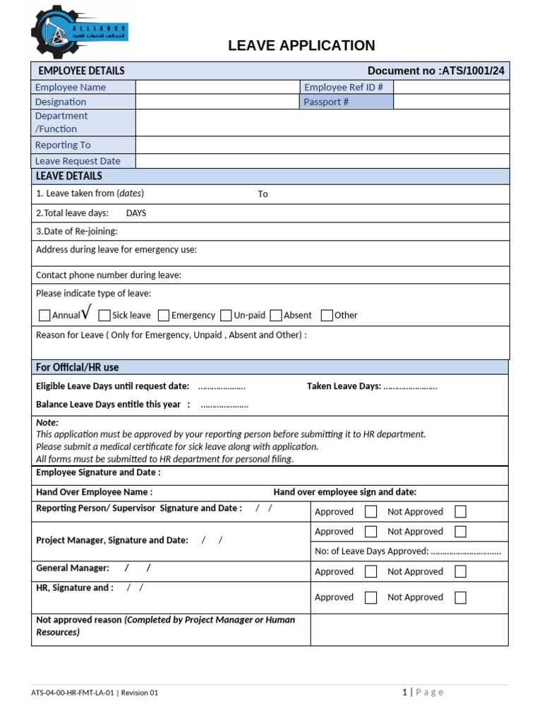 Medical Leave Application Process | PDF