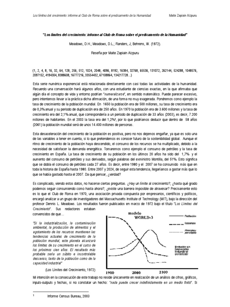 Los Limites Del Crecimiento | PDF | Crecimiento económico | Capitalismo