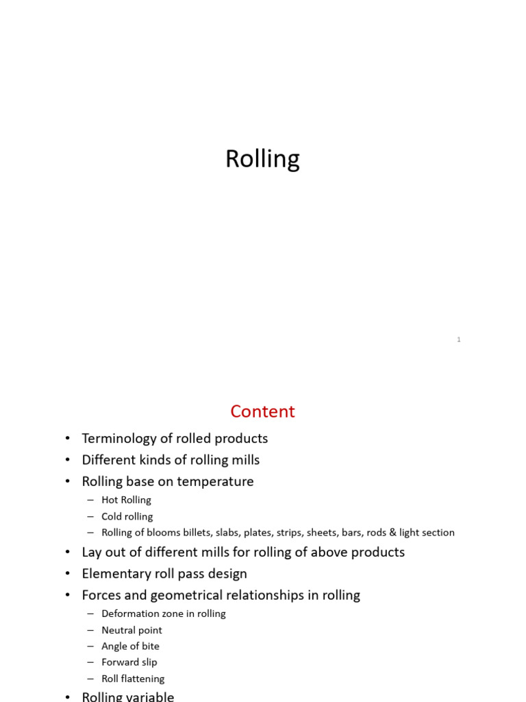 Overview of Rolling Processes and Mills | PDF | Rolling (Metalworking ...