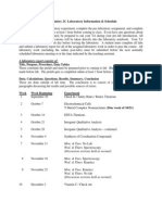 Chemistry 2C Laboratory Information & Schedule: A Laboratory Report Consists of