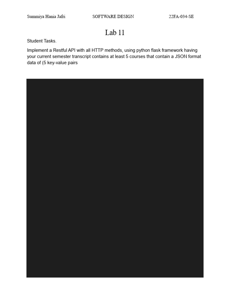 Flask RESTful API for Course Management | PDF
