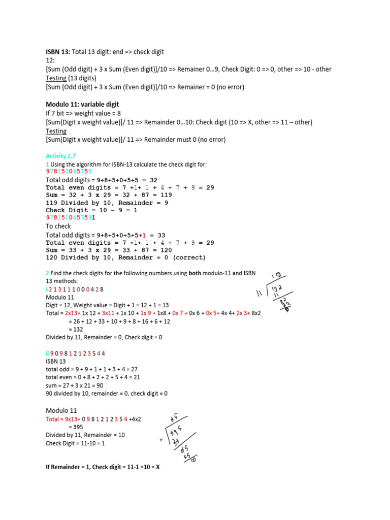 ISBN Check Digit Calculation Guide | PDF