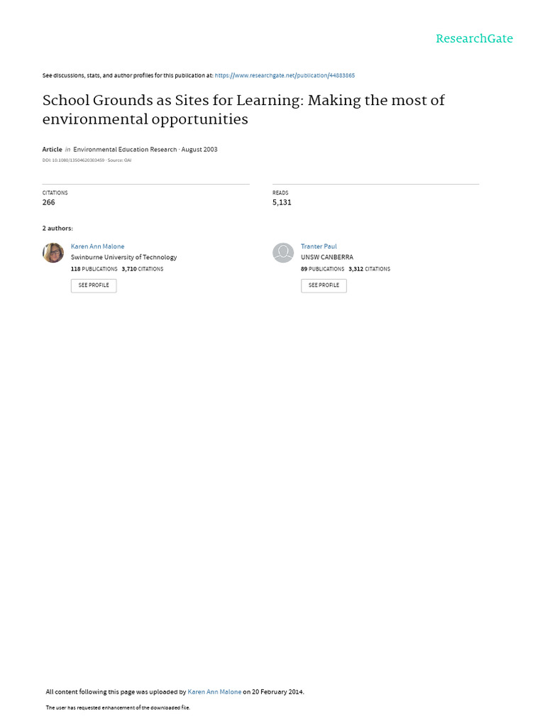 School Grounds for Environmental Learning | PDF | Learning | Play ...