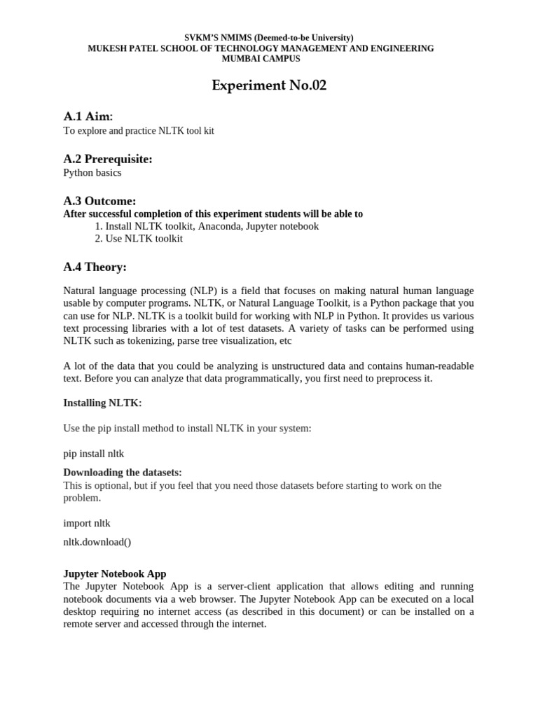NLTK Toolkit Installation Guide | PDF | Python (Programming Language ...