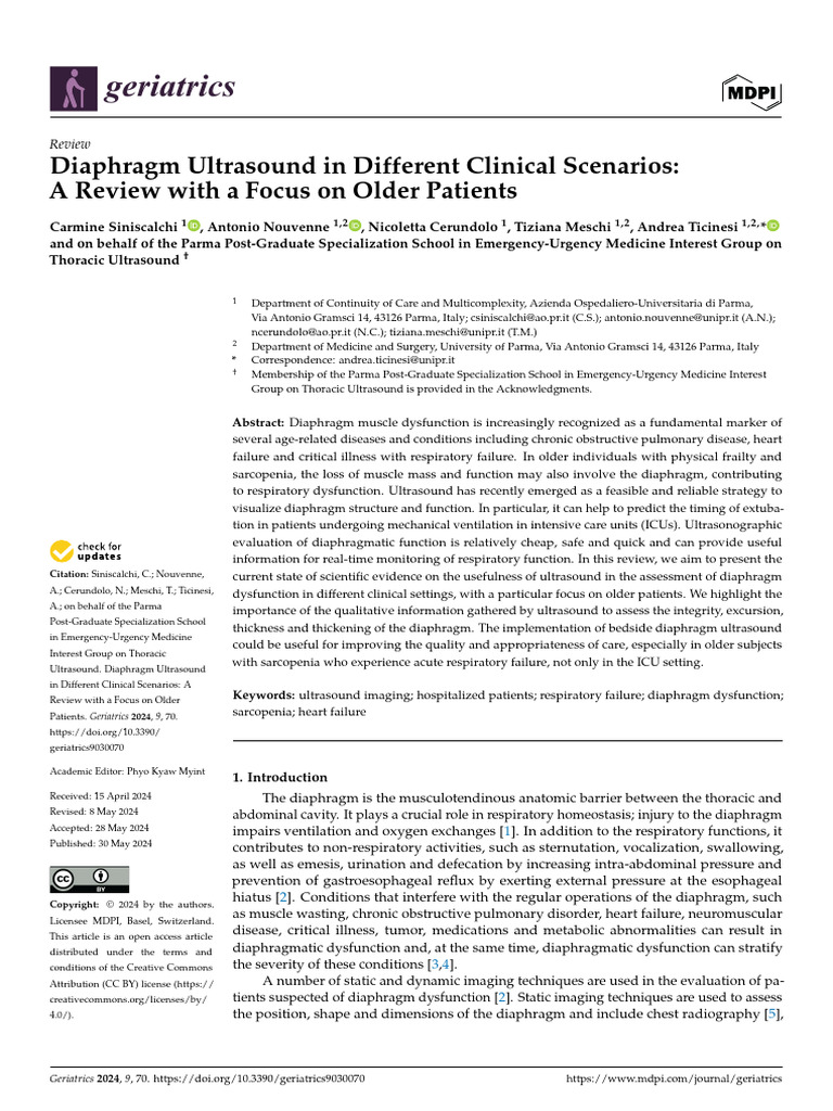 Geriatrics 09 00070 | PDF | Medical Ultrasound | Medical Imaging