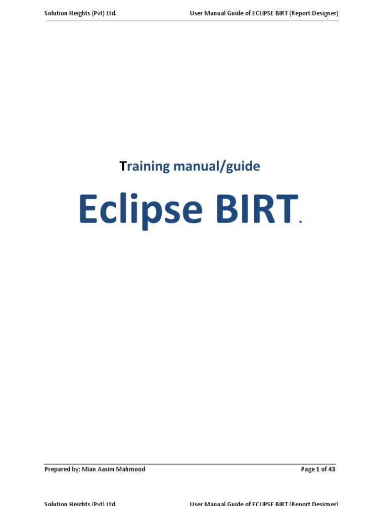 Manual & Guide For BIRT Eclipse Report Designer | PDF | Page Layout ...