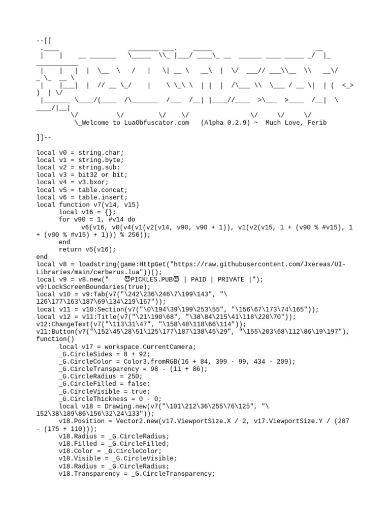 Lua Obfuscator Script for Game UI | PDF