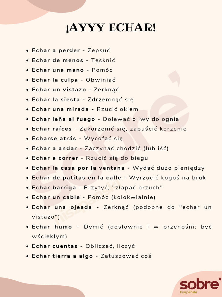 El Verbo Echar y Sus Colocaciones | PDF