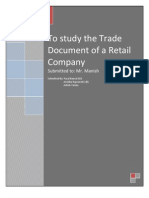 To Study The Trade Document of A Retail Company: Submitted To: Mr. Manish