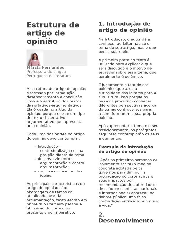 Estrutura do Artigo de Opinião | PDF | Economia | Vida