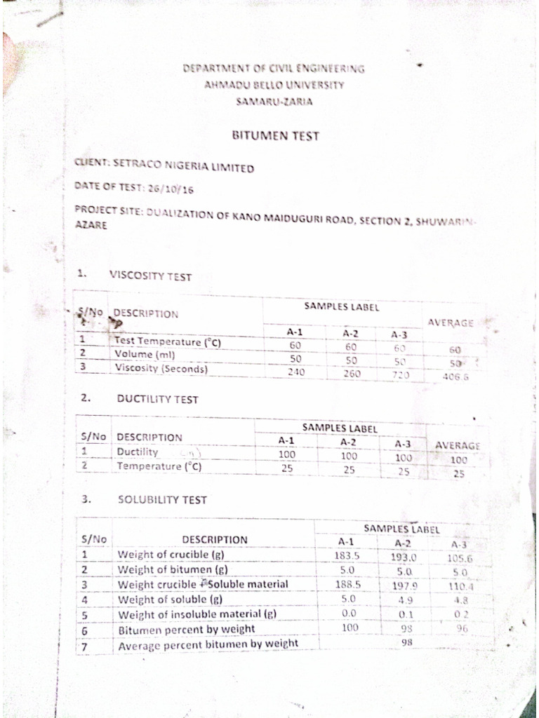 Bitumen Test | PDF