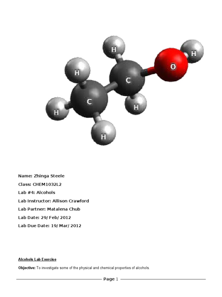 Alcohols Lab: Properties and Reactions | PDF | Alcohol | Ethanol