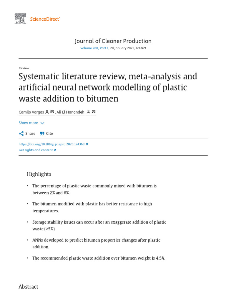 Plastic Waste in Bitumen: Review & Models | PDF | Road Surface | Materials