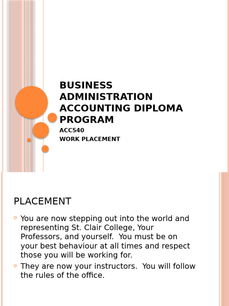 ACC540 Work Placement Powerpoint Presentation | PDF | Psychology ...