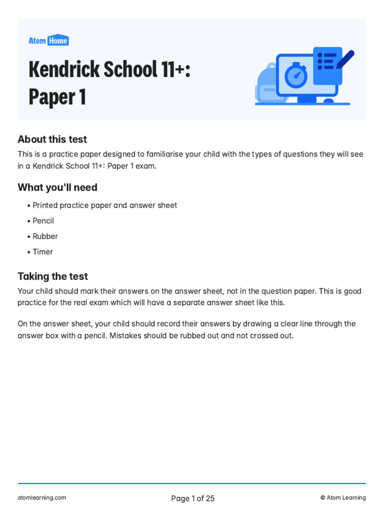 Kendrick School 11+ Practice Paper Guide | PDF | Dream | Lucid Dream