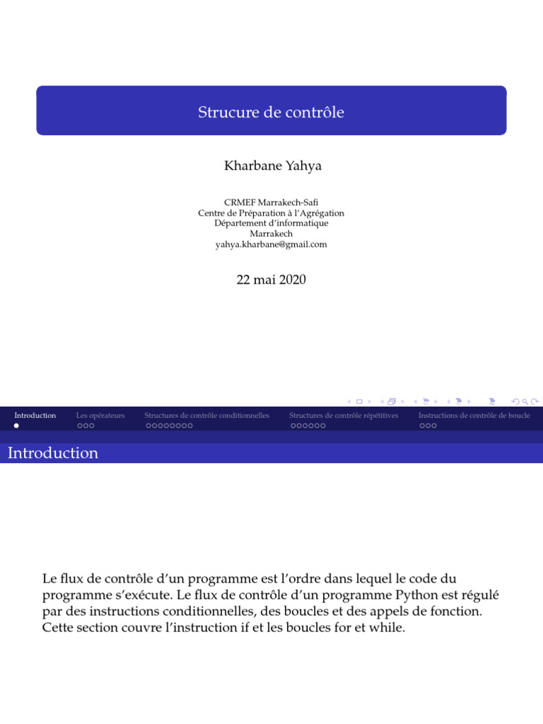Structures de contrôle en Python | PDF | Structure de contrôle ...