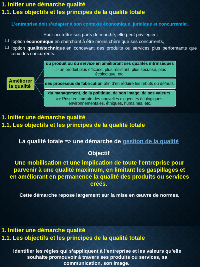 Démarche qualité : principes et outils | PDF | Management de la qualité ...