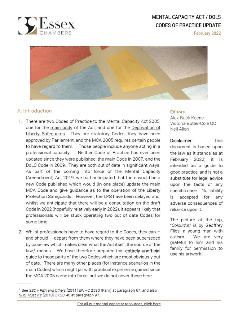 MCA Codes of Practice Update 2022 | PDF | Common Law | Justice