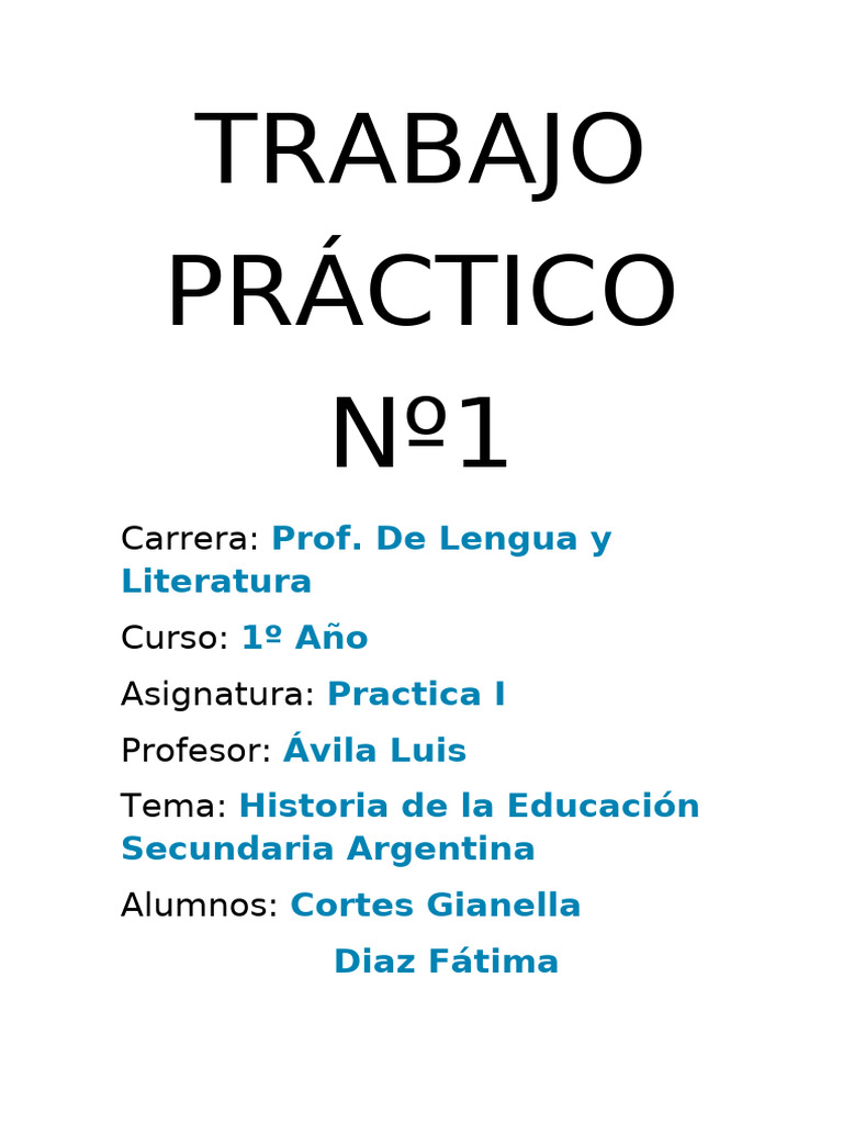 Trabajo Practico de Practica 1 | PDF