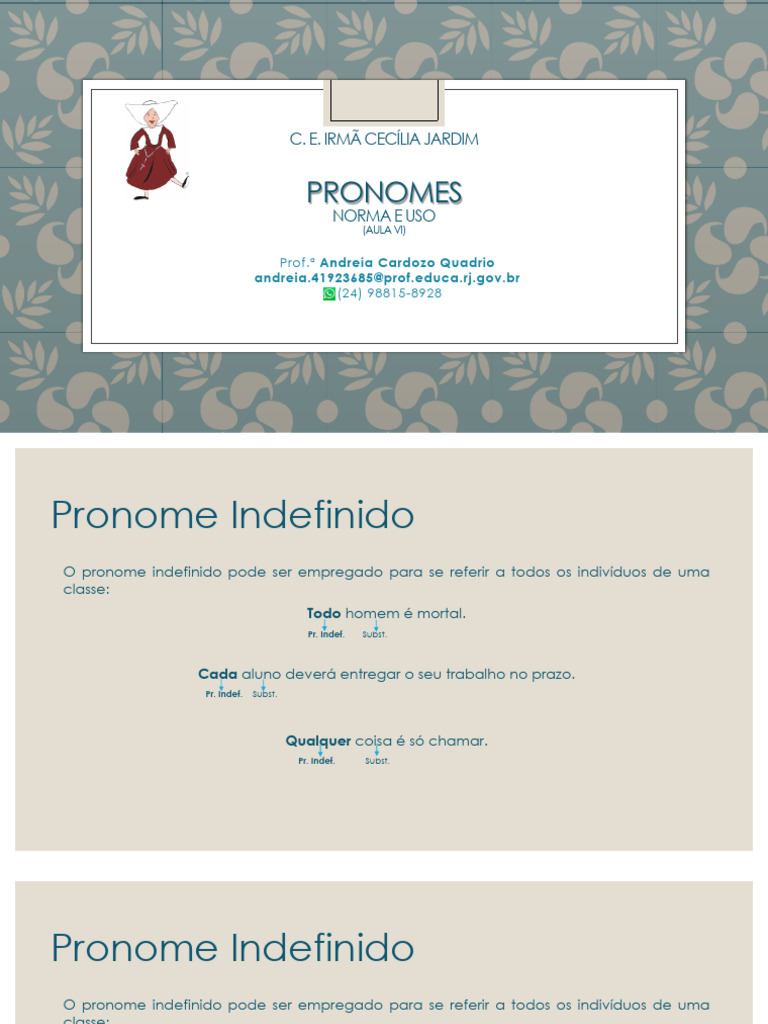 Uso de Pronomes Indefinidos em Português | PDF | Pronome | Palavra