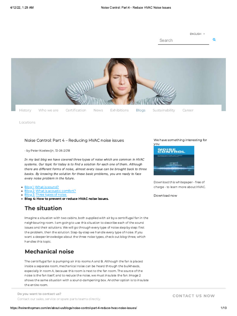 Noise Control_ Part 4 - Reduce HVAC Noise Issues | PDF