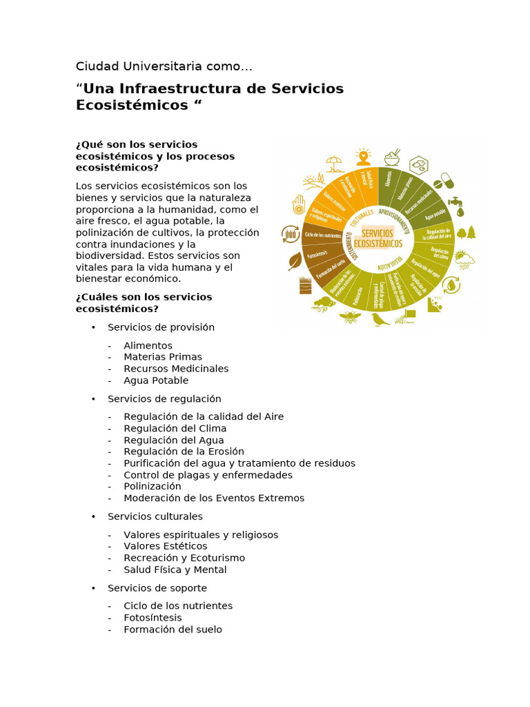 Servicios Ecosistémicos en Ciudad Universitaria | PDF | Agua ...