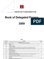 Book of Delegated Powers 2009: Oil and Natural Gas Corporation LTD
