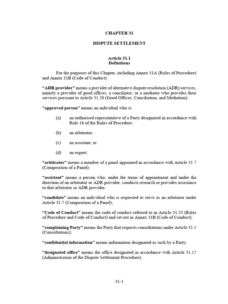 Dispute Settlement Definitions and Process | PDF | Alternative Dispute ...