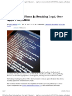 Jail Breaking and Unlocking Is LEGAL As Confirmed by The US Federal Court of Appeal 2011-09-29