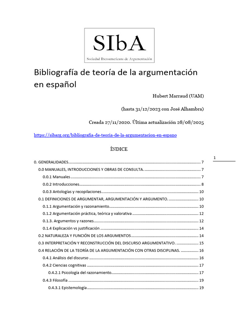 Bibliografia de Teoria de La Argumentaci | PDF | Argumento | Epistemología