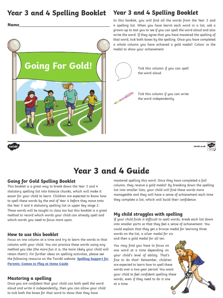 Year 3 and 4 Spelling Mastery Guide | PDF