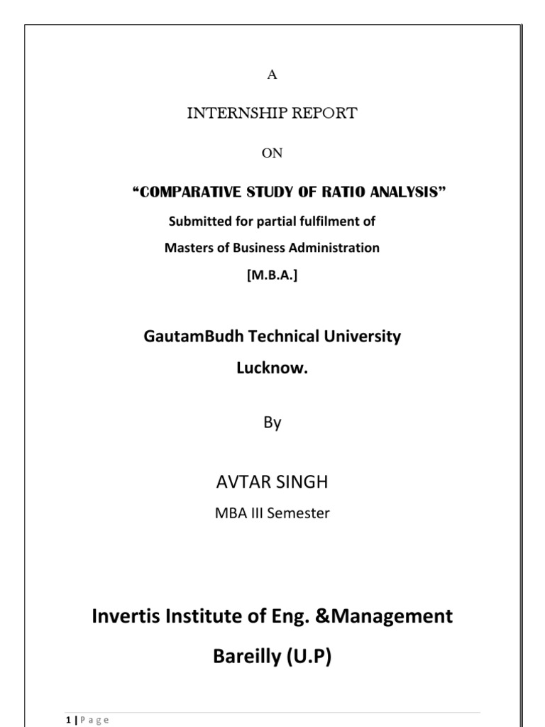 Comparative Ratio Analysis in MBA | PDF | Equity (Finance) | Financial ...