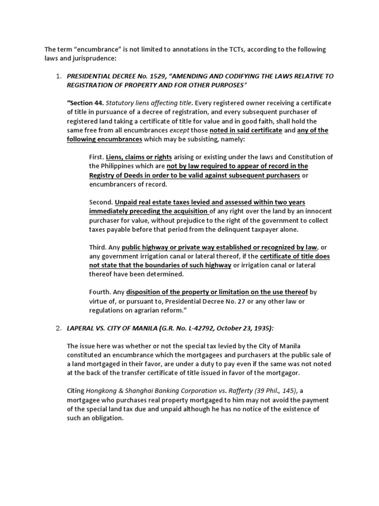 Definition of Encumbrance Download Free PDF Mortgage Law Lease
