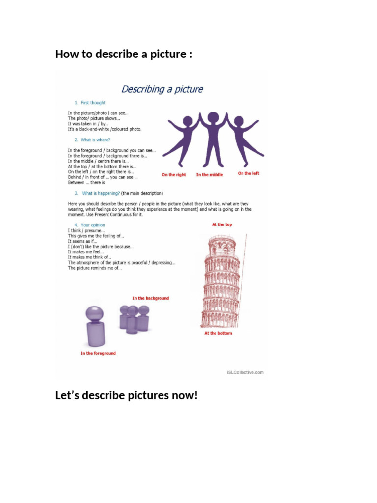 How To Describe A Picture | PDF