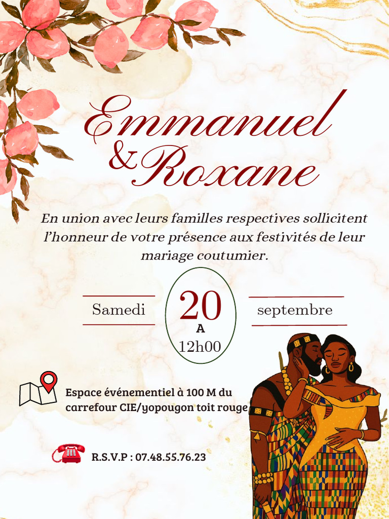 Invitation au mariage d'Emmanuel et Roxane | PDF