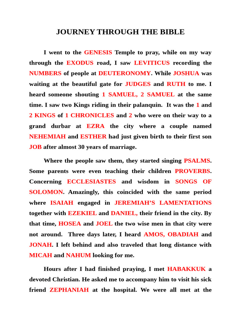 Bible Journey Through Its Books | PDF | Bible | Old Testament Books