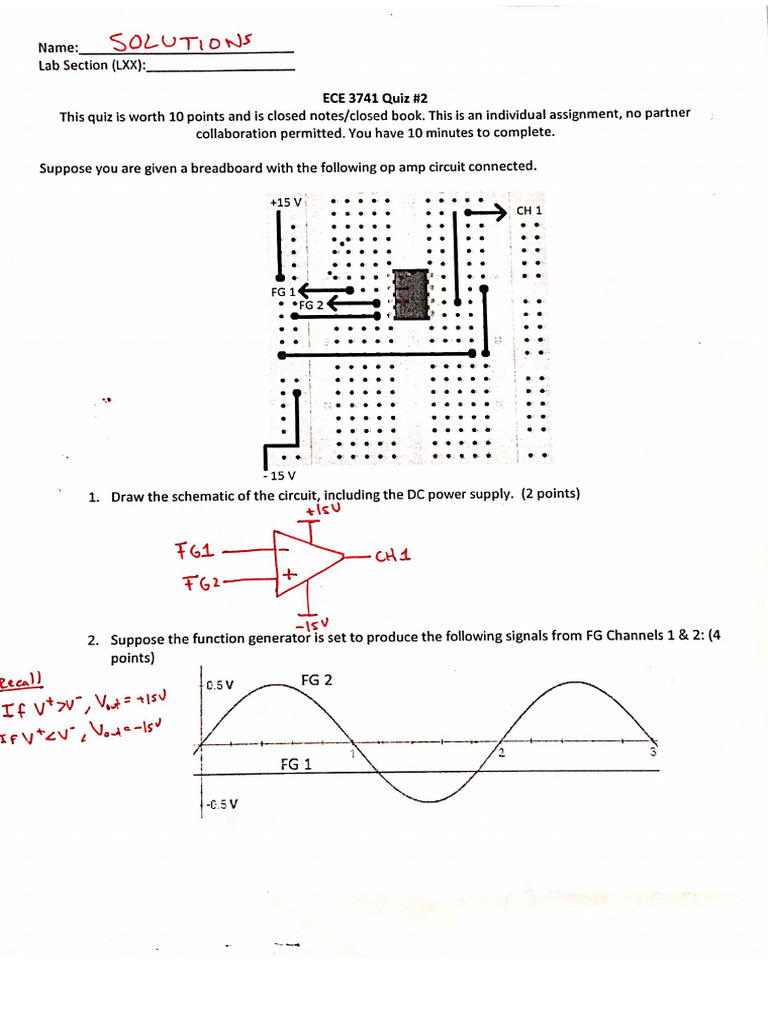 ECE3741 Quiz 2 Solutions PDF | PDF