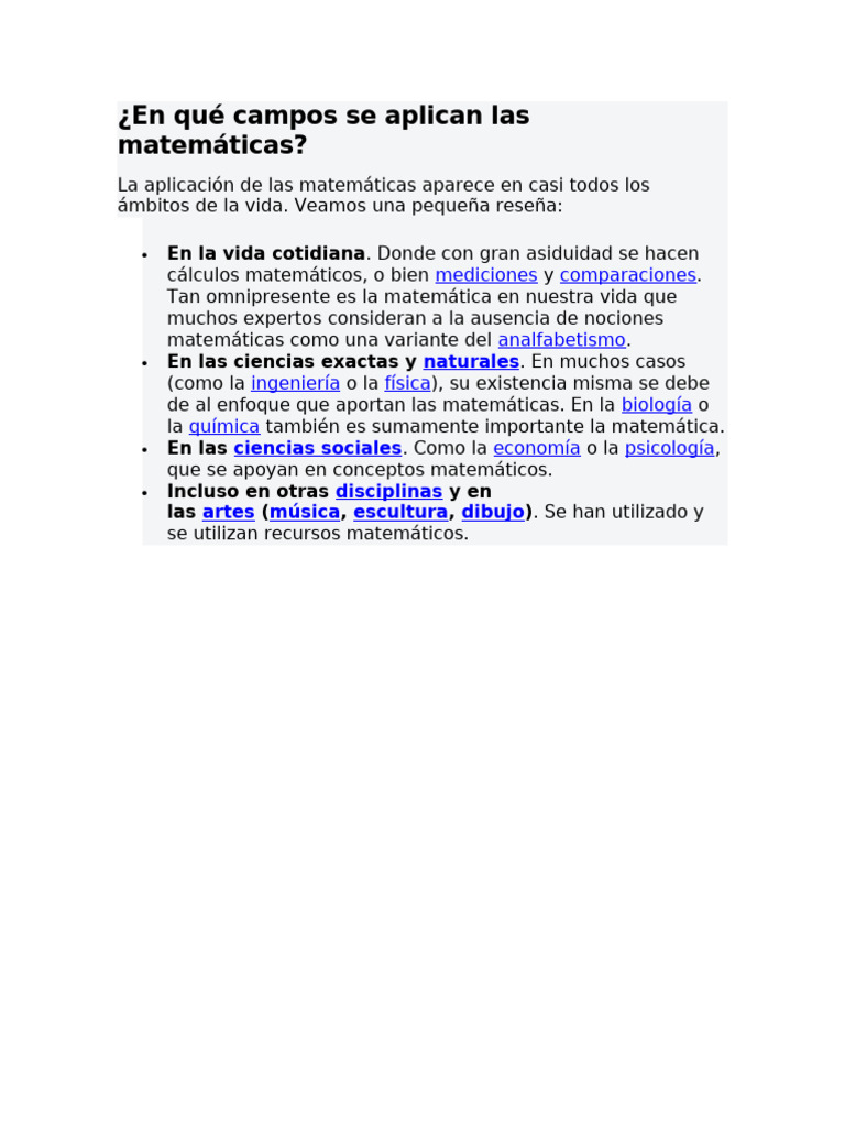 Aplicaciones de las matemáticas en la vida | PDF
