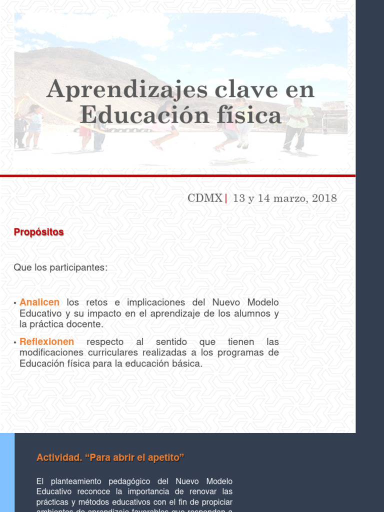 Aprendizajes en Educación Física CDMX | PDF | Educación de la primera ...