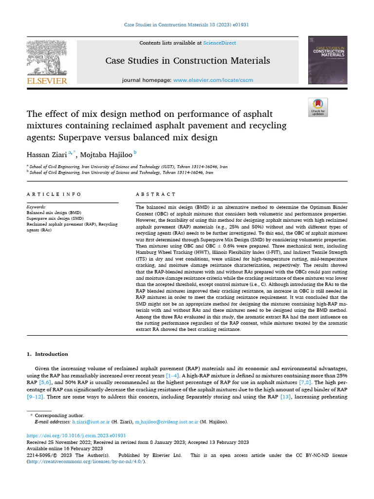 The Effect of Mix Design Method On Performance of Asphalt | PDF ...