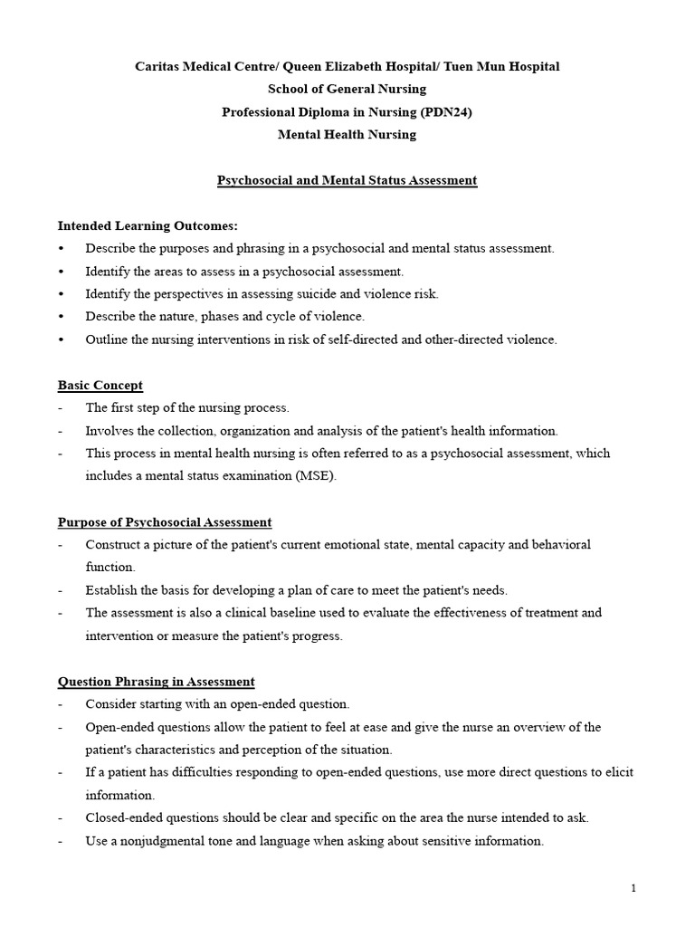 Psychosocial Assessment in Mental Health | PDF | Suicide | Hallucination
