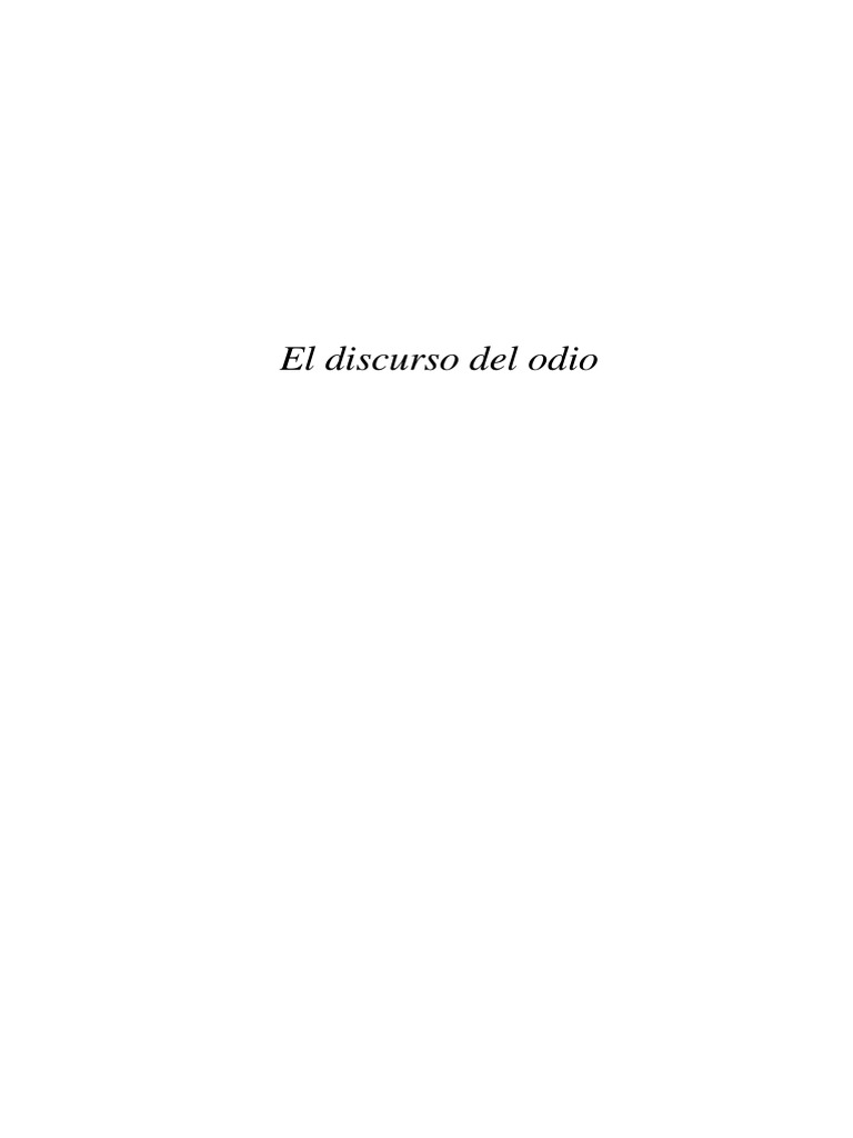 Entendiendo el Discurso del Odio | PDF | Odio | John Stuart Mill