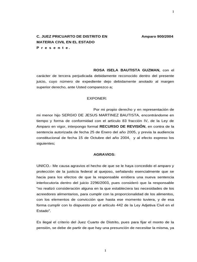 Recurso de Revisión en Amparo Civil | PDF | Caso de ley | Sentencia (ley)