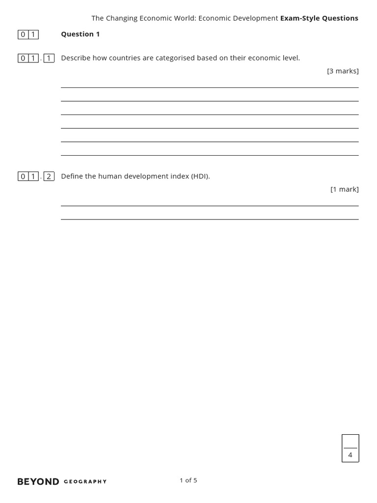 Economic Development Exam Questions | PDF | Human Migration ...