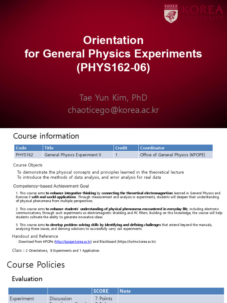 General Physics Experiment II Overview | PDF | Physics | Experiment