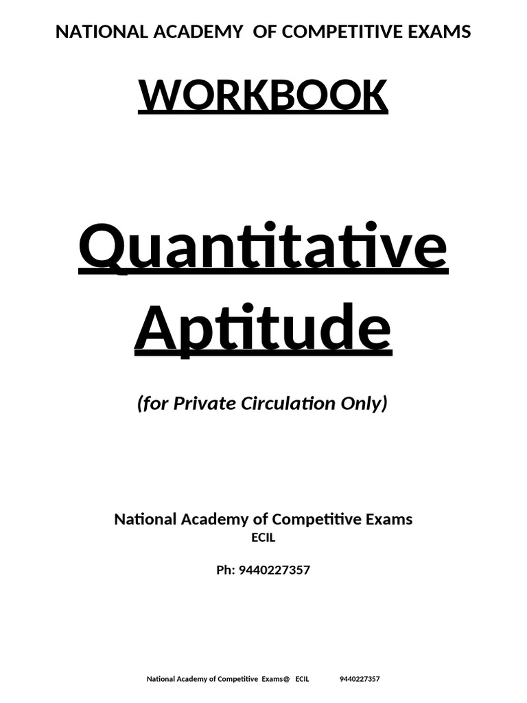 Quantitative Aptitude Workbook Guide | PDF | Numbers | Mathematics