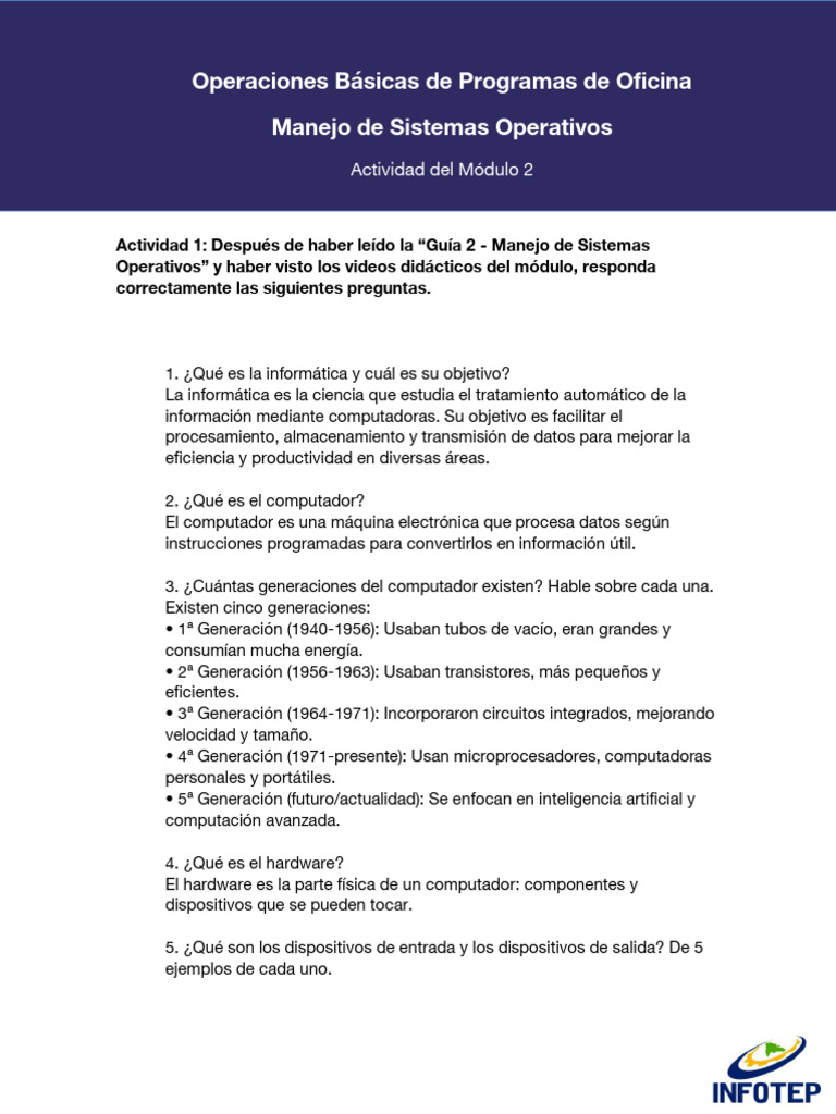 Actividad - Módulo 2 | PDF | Hardware de la computadora ...