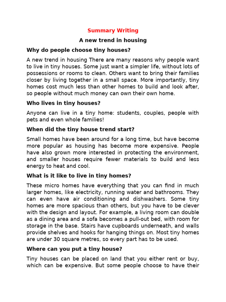 Benefits and Challenges of Tiny Houses | PDF | Child Care